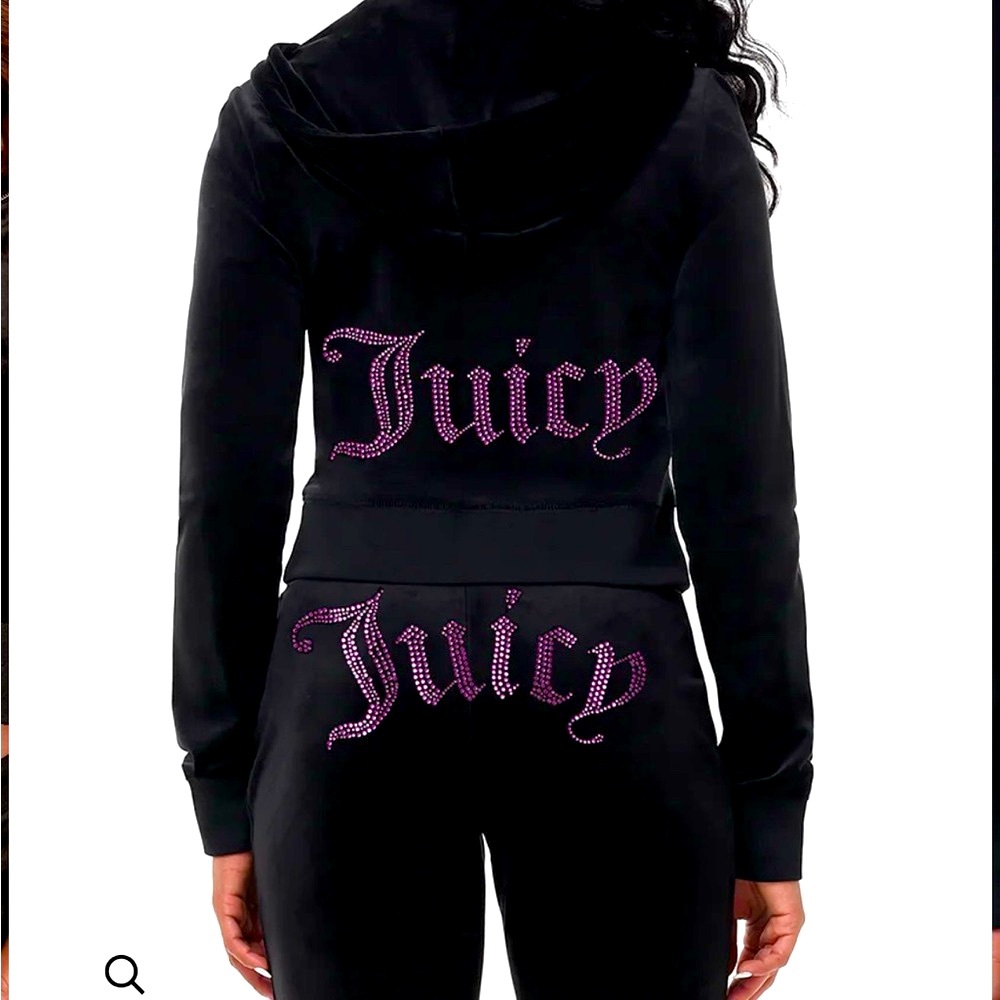 [L] Juicy Couture Technicolor Bling two piece velour track suit